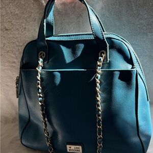 Love Moschino Teal Chain Strap Shoulder Bag